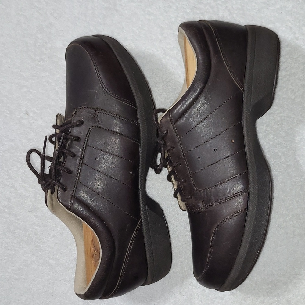 Spira Mens Cortez Wide Size 9W Leather Walking Comfort Shoes Dark Brown